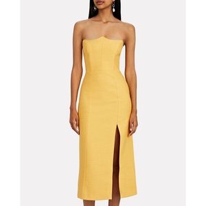 NWT C/MEO Collection Size 4 Strapless Yellow Dress